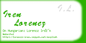 iren lorencz business card